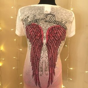 Harley Davidson women’s burnout t-shirt medium